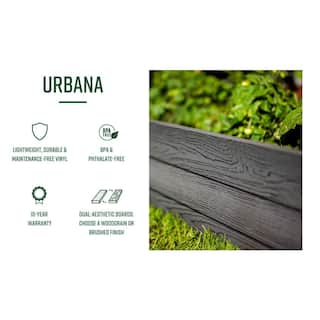 VITA Urbana 57quotL x 16quotW x 33quotH Large Vinyl Parklette Planter Slate Gray VT17613 VT17613