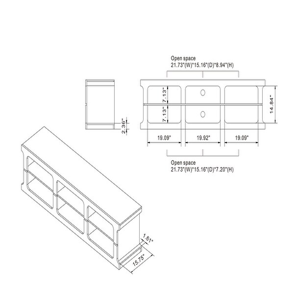 DH BASIC Cement Grey Urban 3-piece Entertainment Center by Denhour