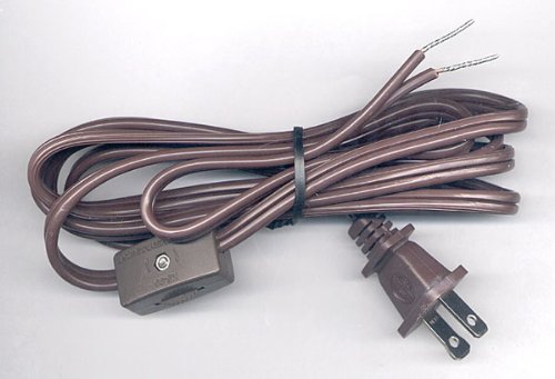 National Artcraft® 6' Lamp Cord with Rotary Switch and Fully Tinned Ends - Brown (Pkg/5)