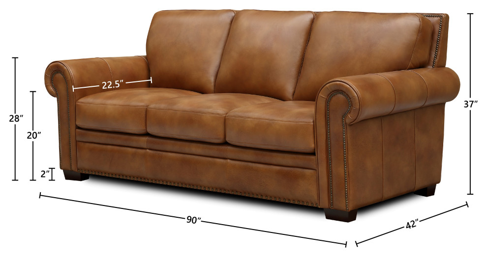 Toulouse Top Grain Leather Sofa   Transitional   Sofas   by Hello Sofa Home  Houzz