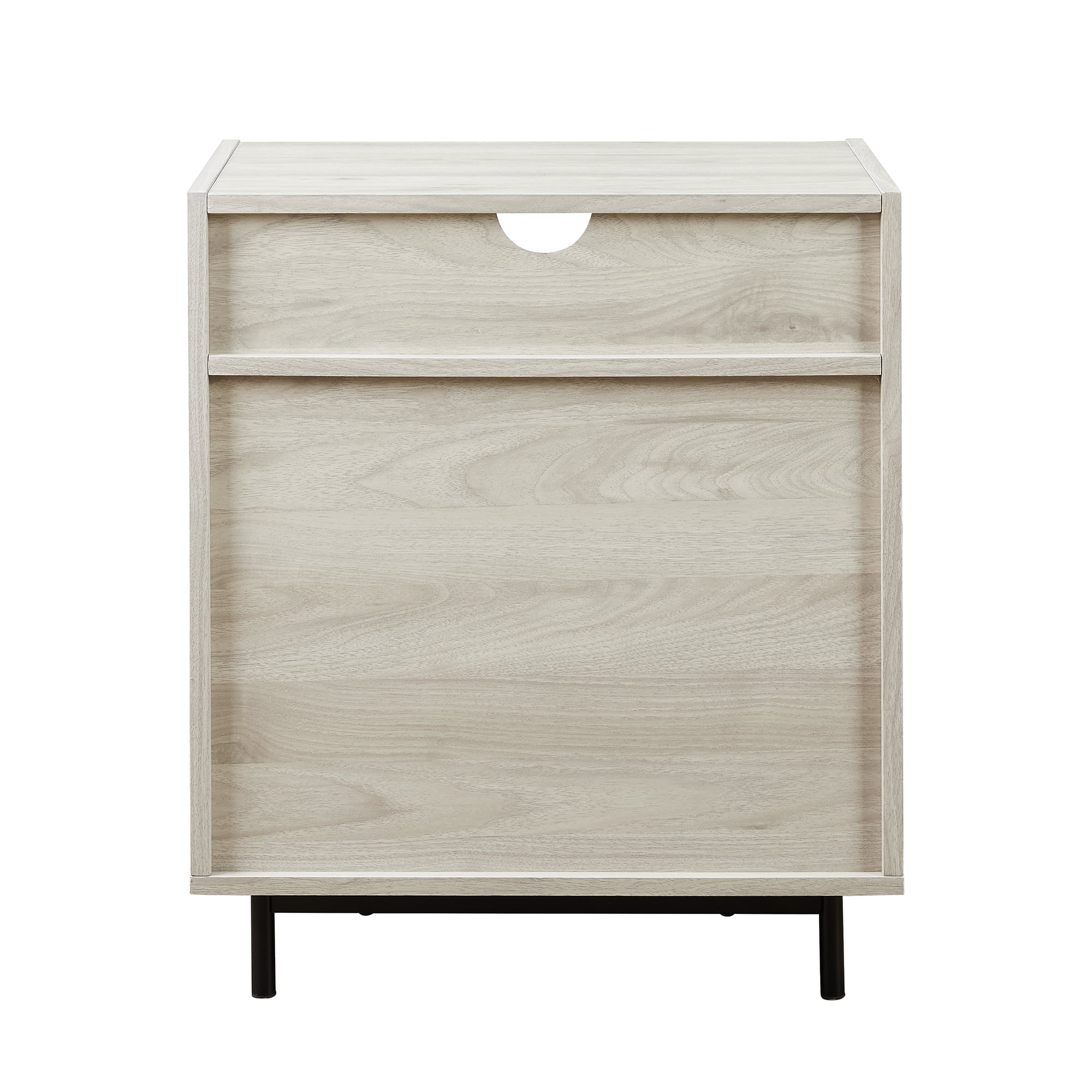 Manor Park Modern 2 Drawer Nightstand with USB Port, Birch