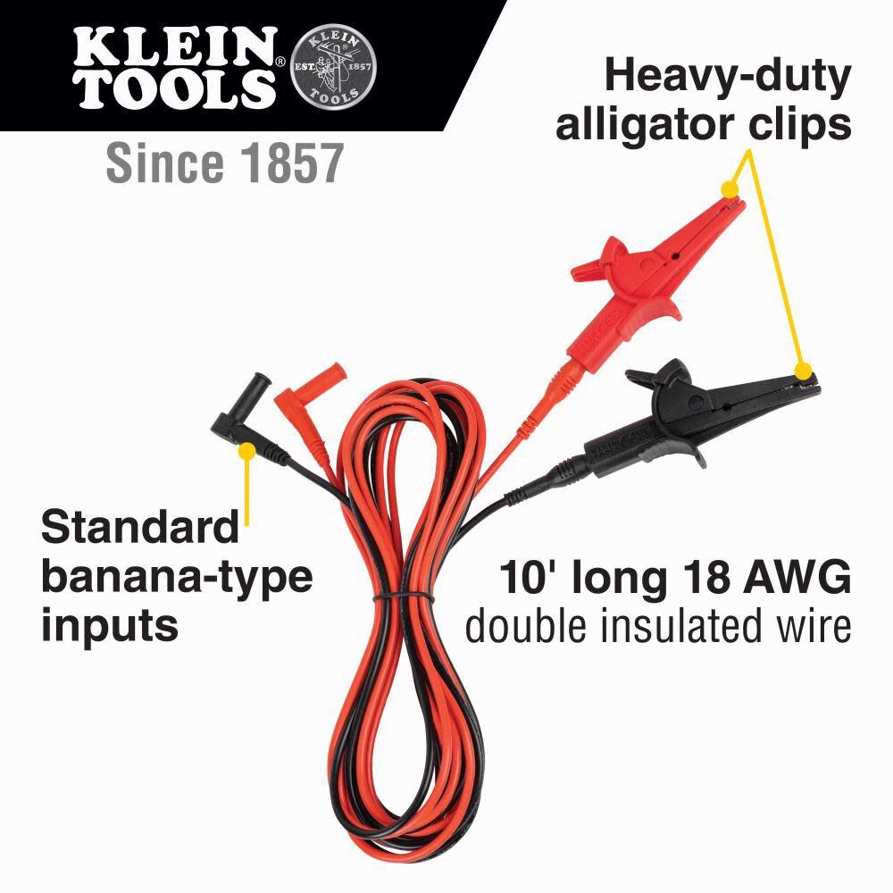 Klein Tools Alligator Clip Test Leads 10 Foot 69367 from Klein Tools