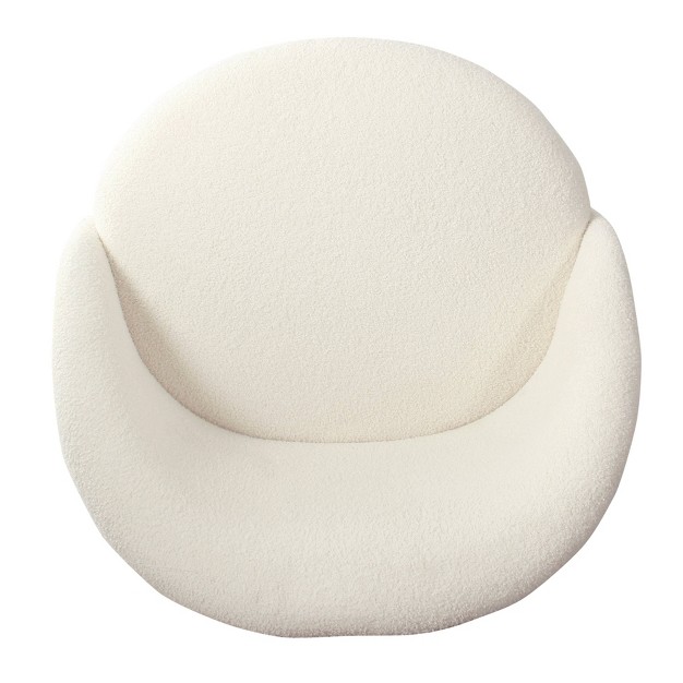 Modern Faux Shearling Accent Chair Cream Homepop