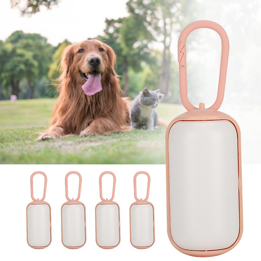 5pcs Portable Plastic Pet Waste Garbage Boxes Rubbish Bags Set For Cats Small Dogs(pinkwhite )