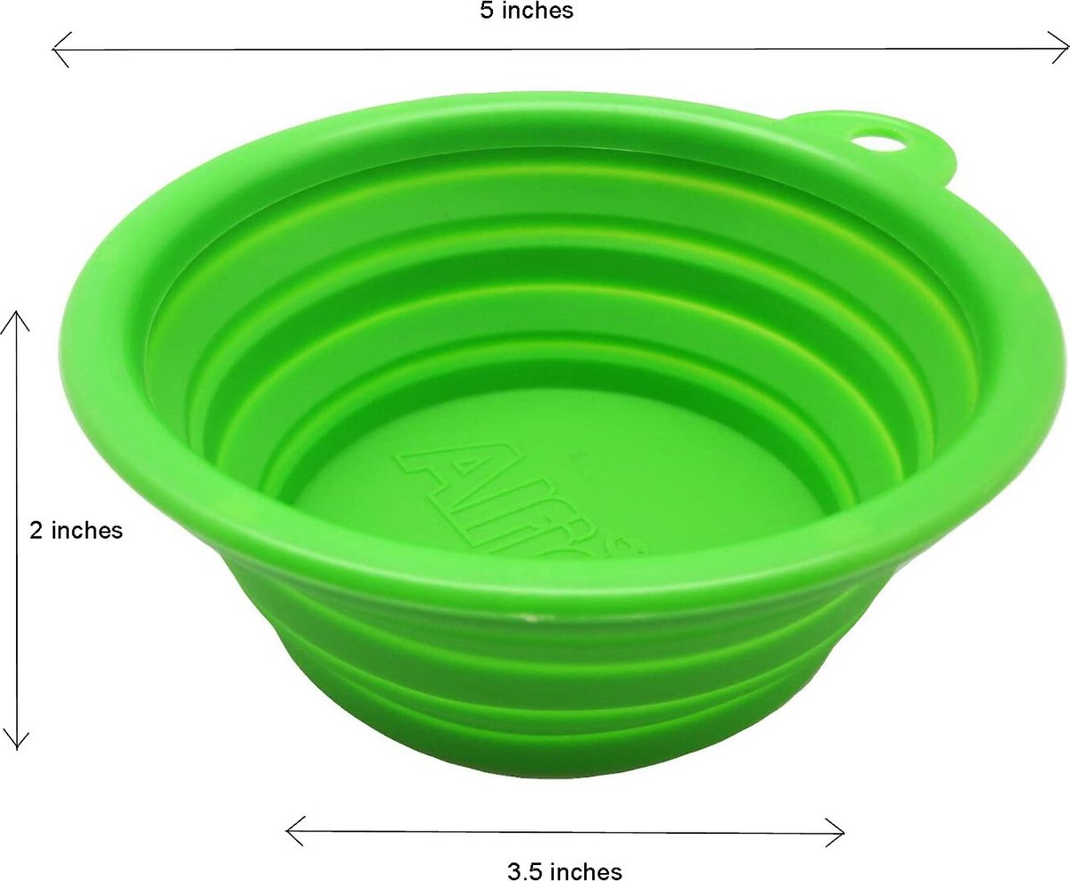 Alfie Pet Collapsible Non-Skid Silicone Travel Dog and Cat Bowl， 1.5-cup