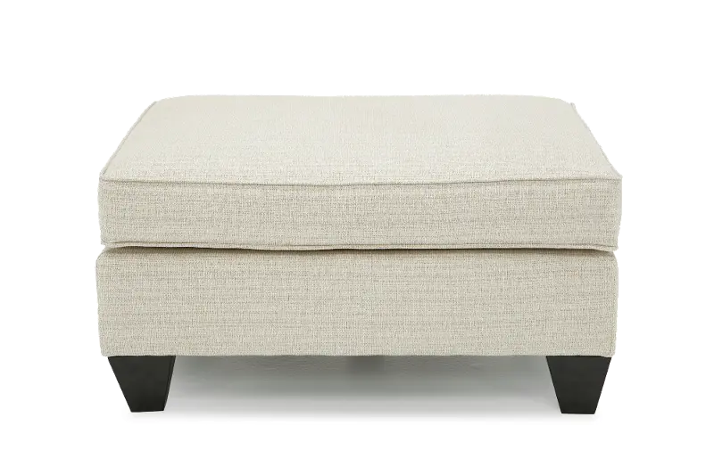 Branson Cotton Off-White Ottoman