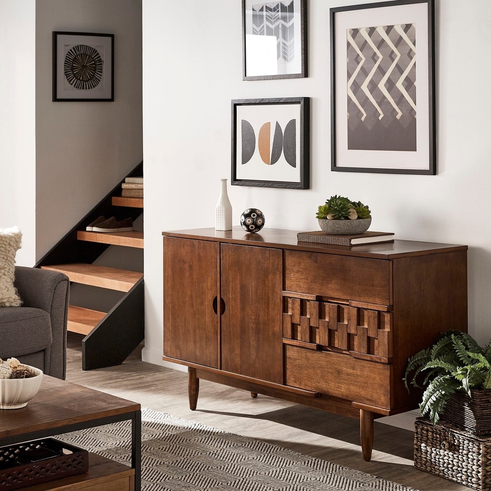 Kieran Mid Century Wood 2 Door and 3 Drawer Server by iNSPIRE Q Modern
