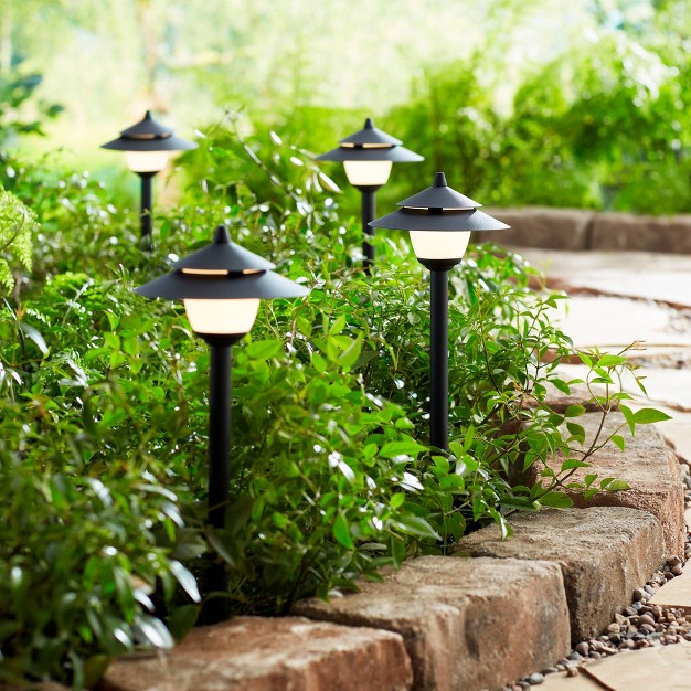 High Black Led Landscape Lights Set Of 2