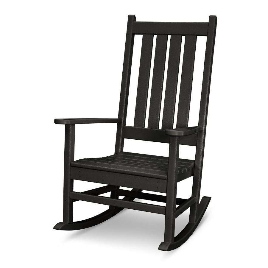 POLYWOOD Vineyard Porch Rocking Chair in Black