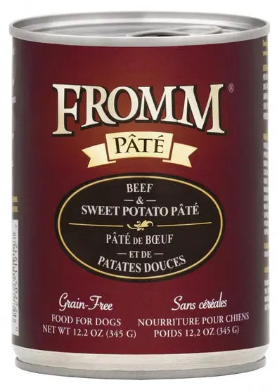 Fromm Grain Free Beef and Sweet Potato Pate Canned Dog Food;