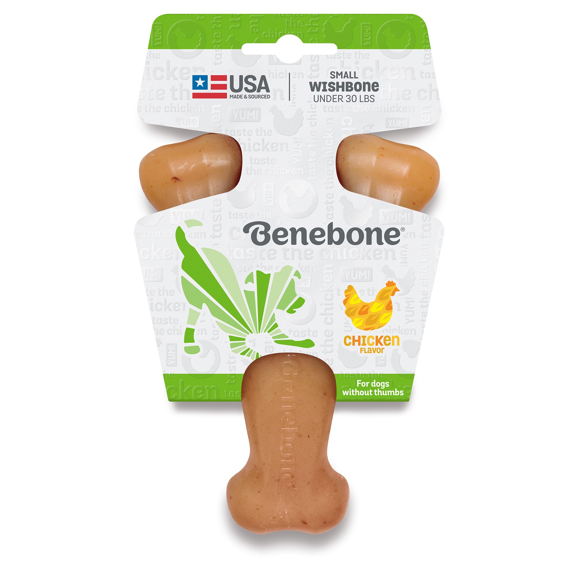 Benebone Chicken Flavored Wishbone Chew Toy For Dog， Small