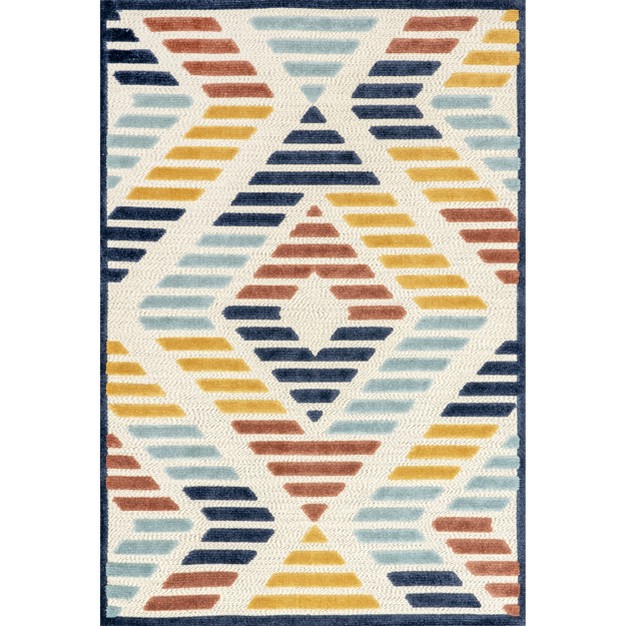 Nuloom Brinn Geometric Striped Indoor outdoor Patio Area Rug