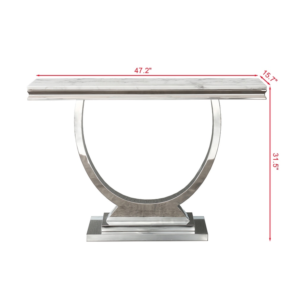 Modern Rectangular Marble Console Table