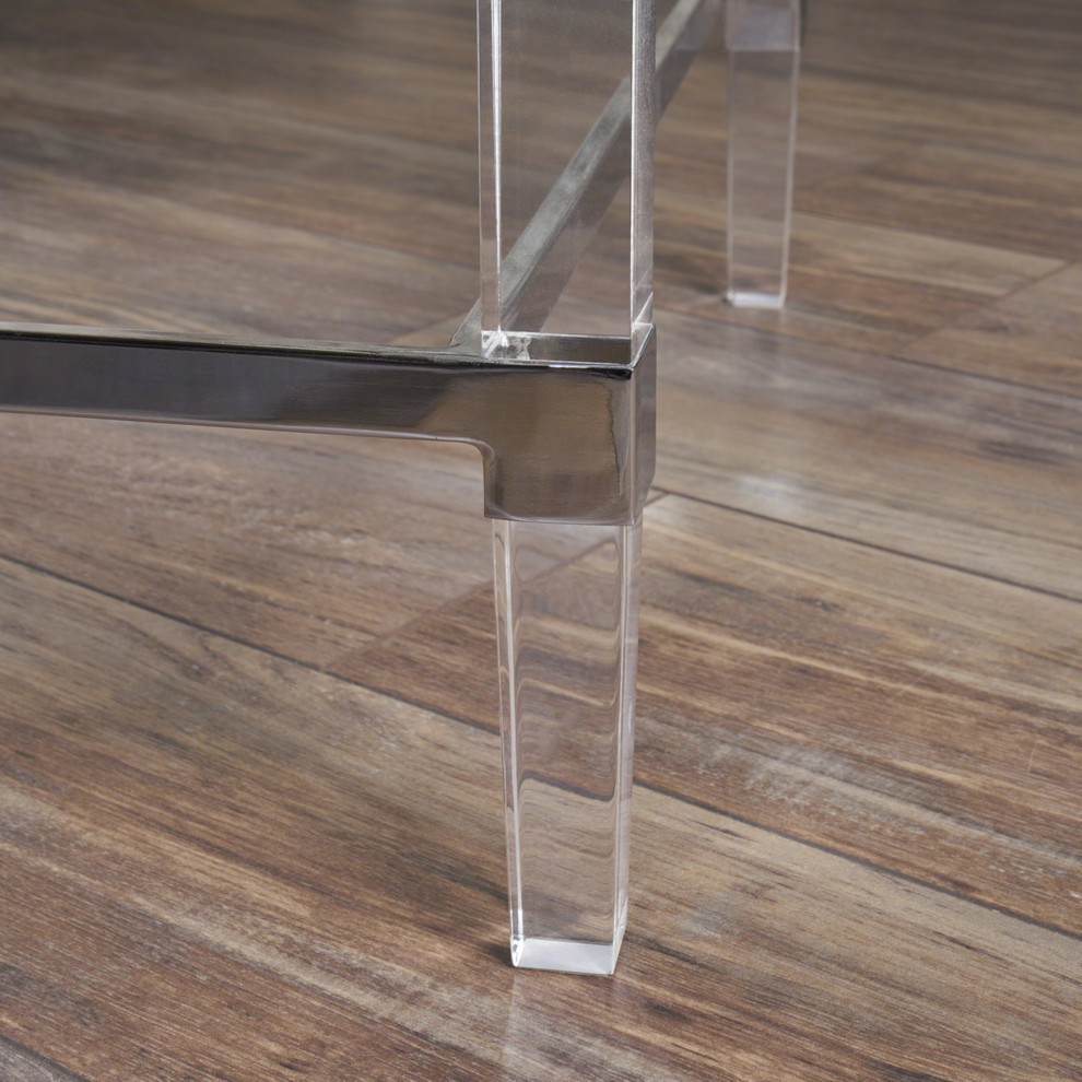 GDF Studio Bayor Tempered Glass Coffee Table With Acrylic and Iron Accents   Contemporary   Coffee Tables   by GDFStudio  Houzz