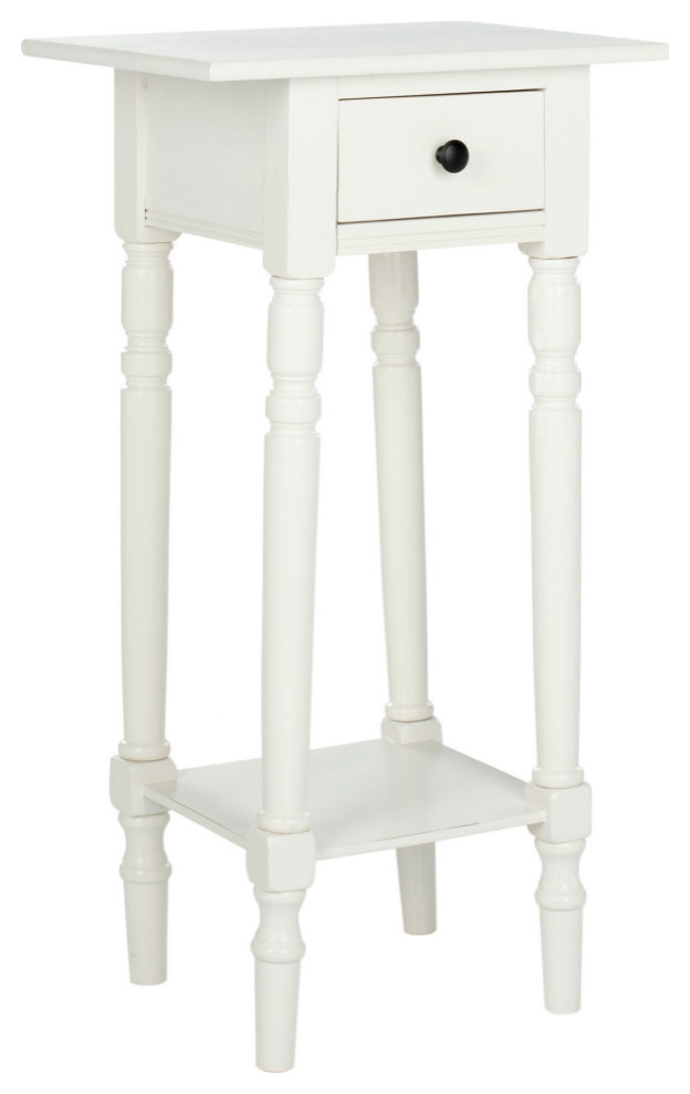 Magnolia End Table With Storage Drawer Distressed Cream   Traditional   Side Tables And End Tables   by AED Luxury Home Decor  Houzz