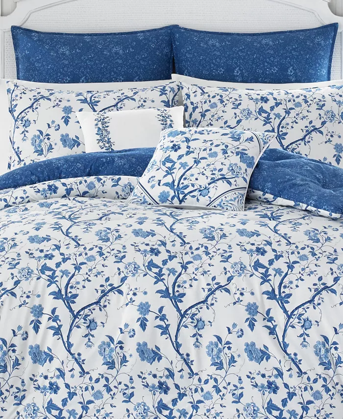 Laura Ashley Elise Cotton Reversible 5 Piece Duvet Cover Set， Twin