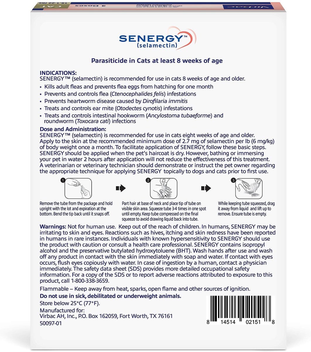 Senergy Topical Solution for Cats，15.1-22 lbs， (Taupe Box)