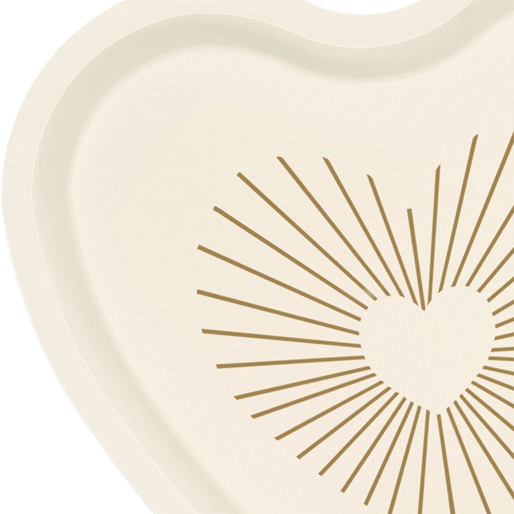 Hallmark  Gold and Ivory Heart-Shaped Dessert Plates, Set of 8