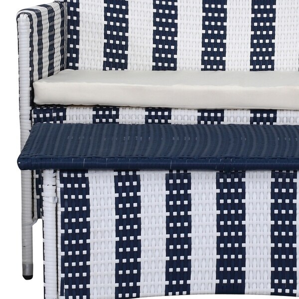 SAFAVIEH Outdoor Living Figueroa Navy/ White Patio Set (4piece)