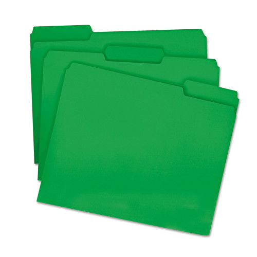 Smead Colored File Folders， 1/3-Cut Tabs， Letter Size， Green， 100/Box (12143)