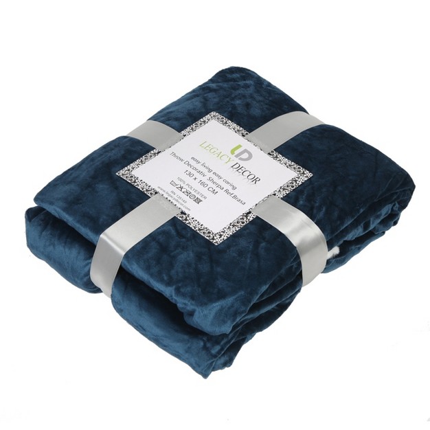 Legacy Decor Luxurious Soft Velour Fleece Throw With Ultra Soft Faux Fur On Backside