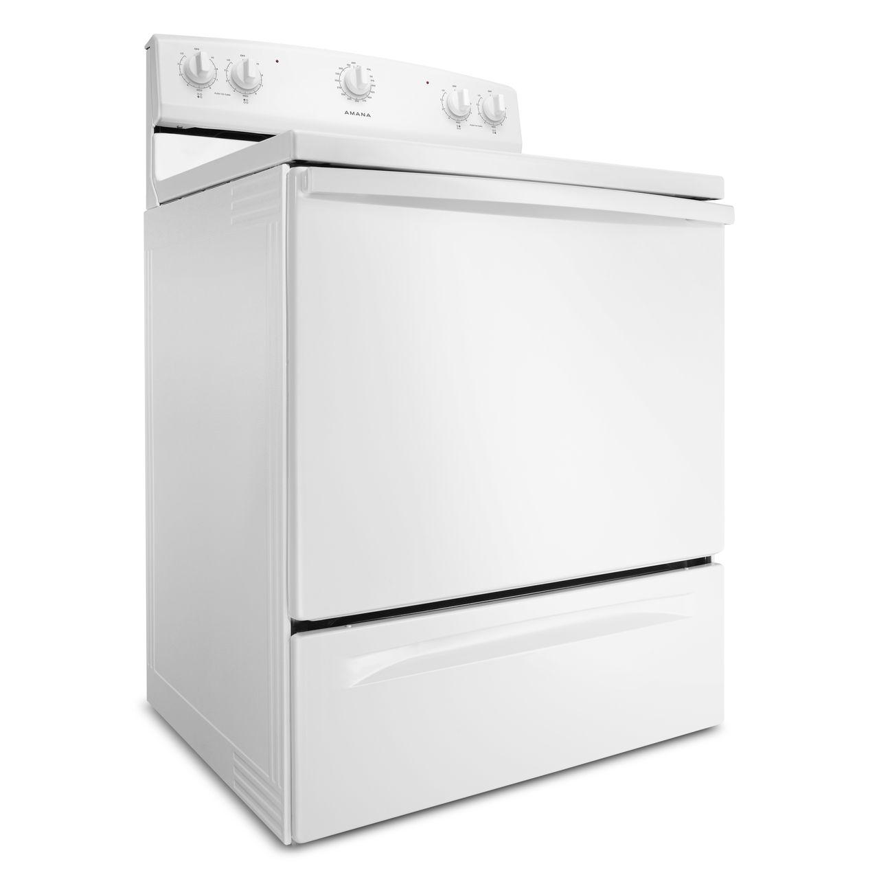 Amana 30-inch Freestanding Electric Range with Temp Assure™ cooking system ACR2303MFW