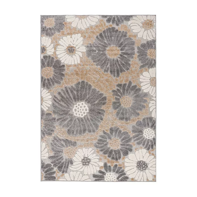 World Rug Gallery Palermo Modern Floral Flowers Indoor Outdoor Rug