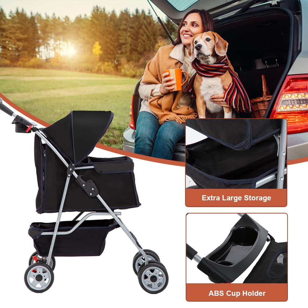 BestPet Folding Pet Stroller， Black， 39