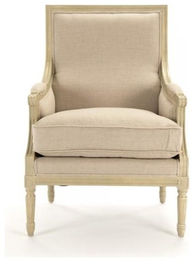 Louis Club Chair  Grey Oak   French Country   Armchairs And Accent Chairs   by Nook  ampCottage  Houzz