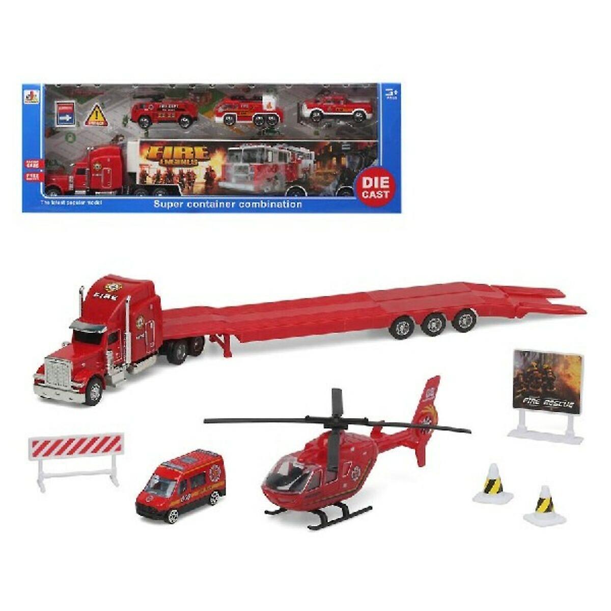 Playset Super Container Fire Vehicle Carrier Truck 39 x 14 cm