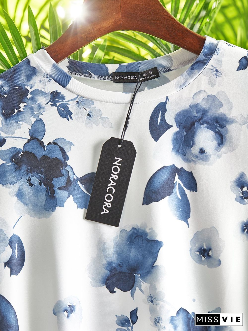 Plus size Floral Short Sleeve T-Shirt