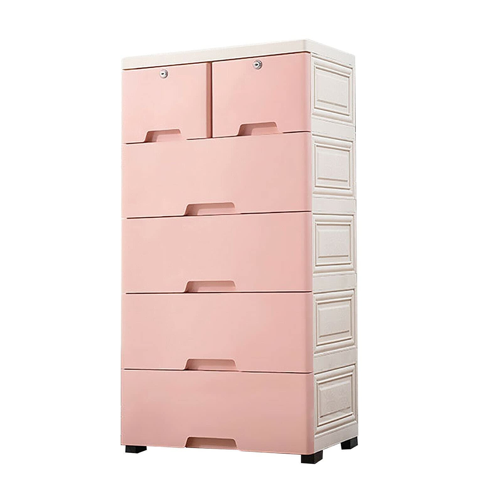 Plastic Drawers Dresser Storage Chest Vertical Dresser Storage Cabinet 6 Drawer Clothes Organizer Tower with 4 Wheels - - 37668764