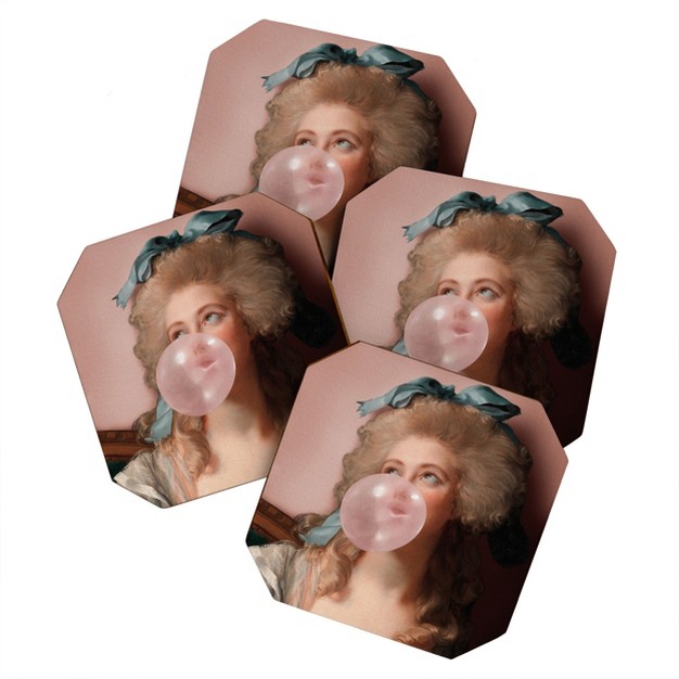 Jonas Loose Bubblegum Princess Set Of 4 Coasters Deny Designs