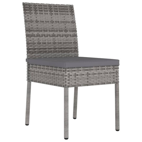 3 Piece Garden Dining Set Poly Rattan Gray - Overstock - 35106294