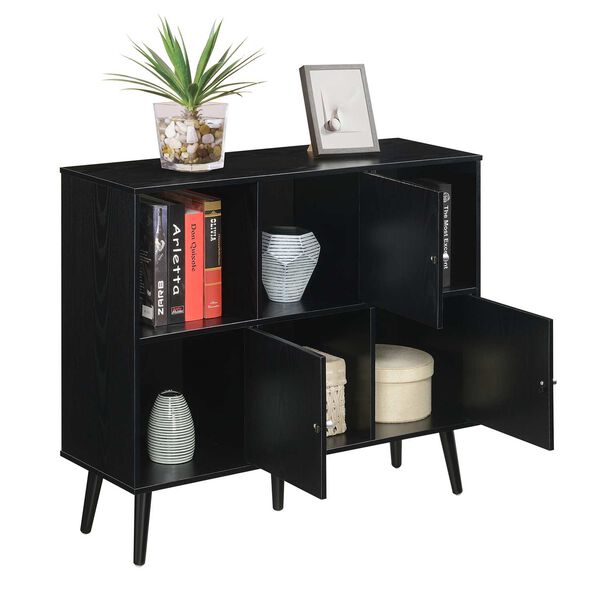 Black Three Door Cabinet Console Table