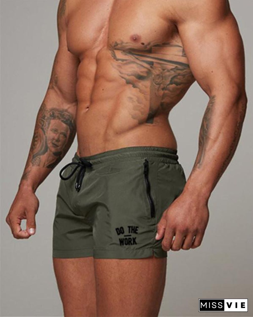 Men's Letter Printing Running Quick-Dry Track Shorts