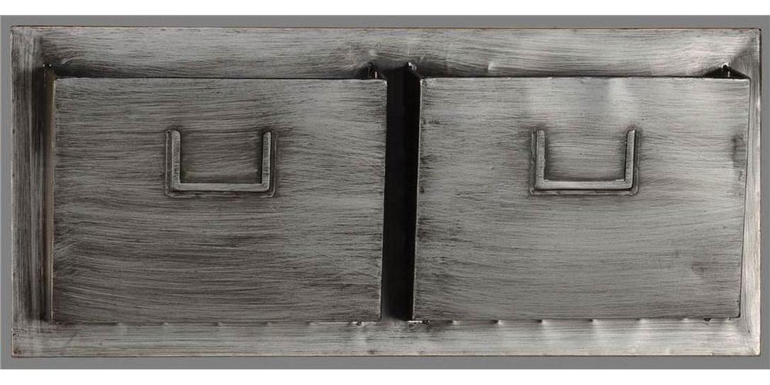 Linon Metal 2 Slot Industrial Mailbox， Gray， Assembled