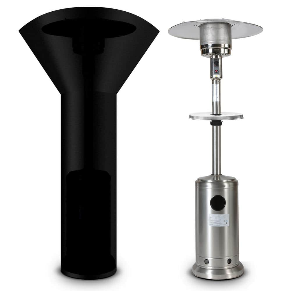 Wildaven 46,000 BTU Stainless Outdoor Patio Heater Stainless Steel with 2 Smooth-Rolling Wheels ZGZZRA210903003