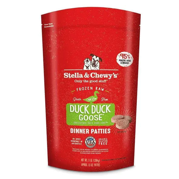 Stella and Chewy Raw Frozen Duck Duck Goose Dinner Patties For Dogs;