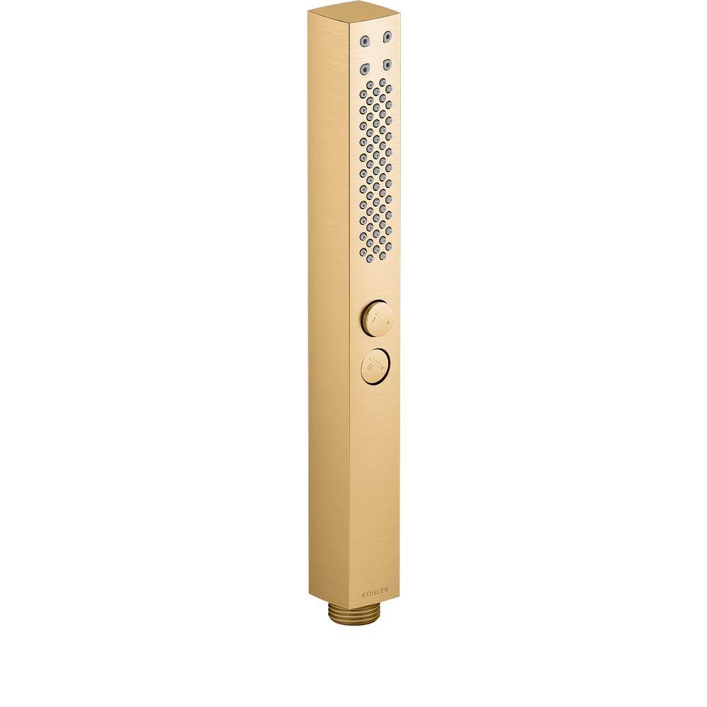 KOHLER Shift+ 2-Spray Patterns 1.13 in. Wall Mount Handheld Shower Head 2.5 GPM in Vibrant Brushed Moderne Brass 21336-2MB