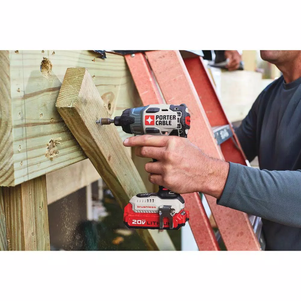 Porter-Cable 20-Volt MAX Lithium-Ion Brushless Cordless 1/4 in. Impact Driver with 2 Batteries 1.5 Ah and Charger and#8211; XDC Depot