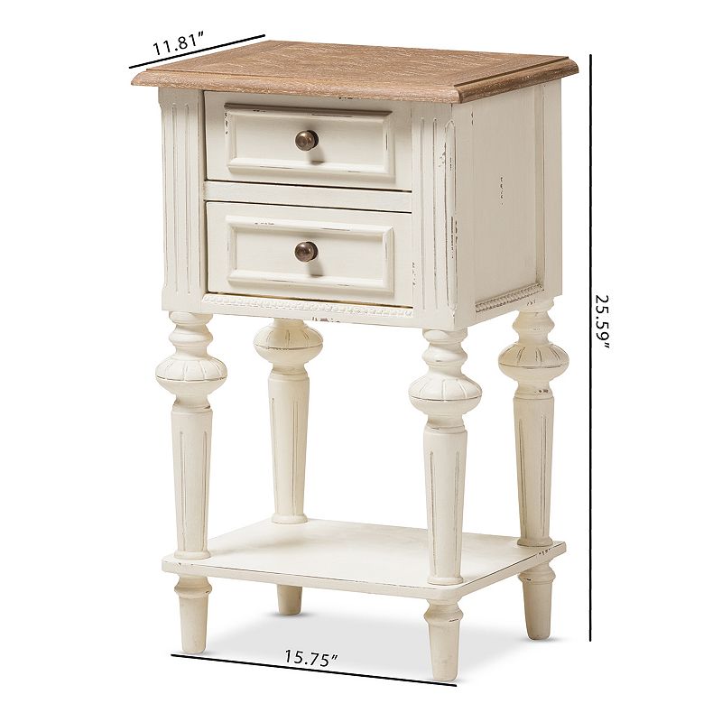 Baxton Studio Marquetterie French Provincial Nightstand