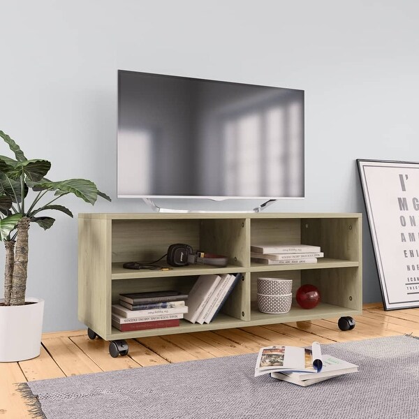 TV Cabinet with Castors Sonoma Oak 35.4