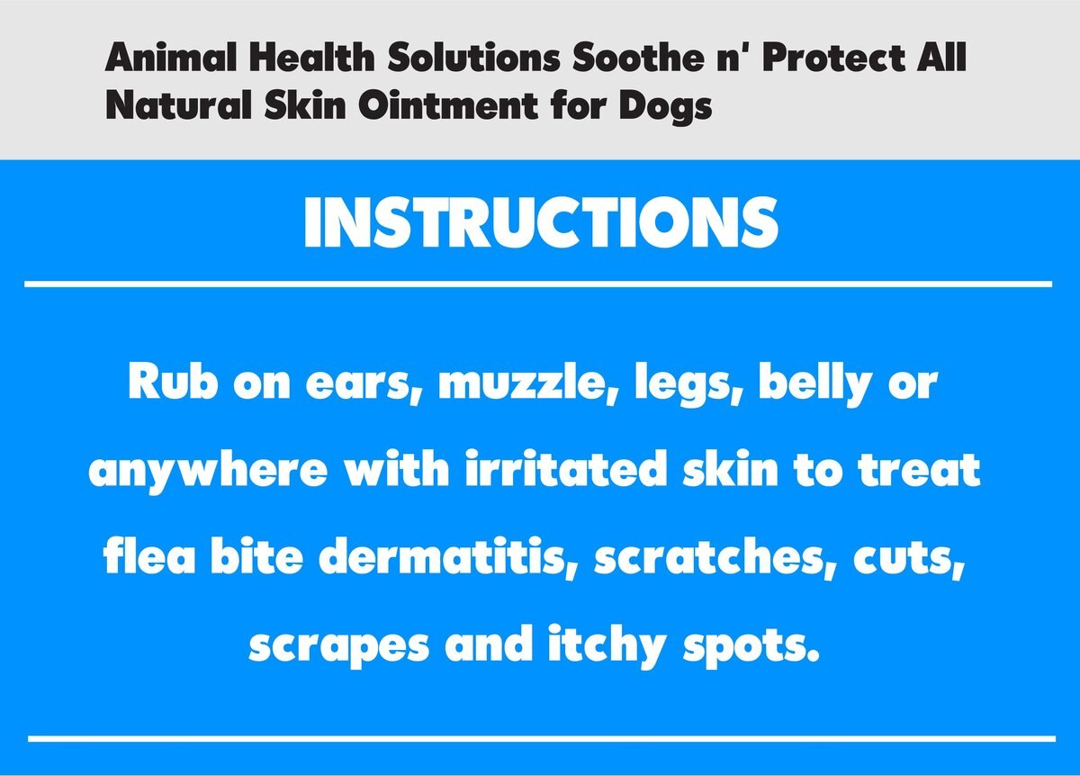 Animal Health Solutions Soothe n' Protect All Natural Skin Ointment for Dogs， 3-oz jar