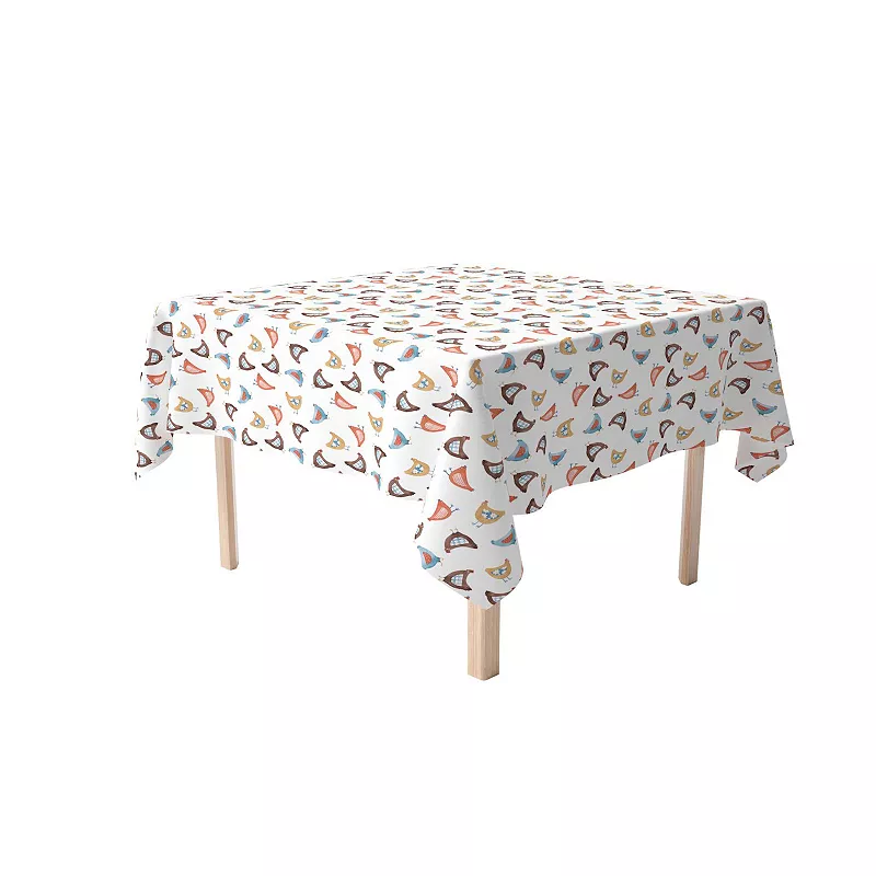 Square Tablecloth， 100% Cotton， 60x60， Country Chickens Design