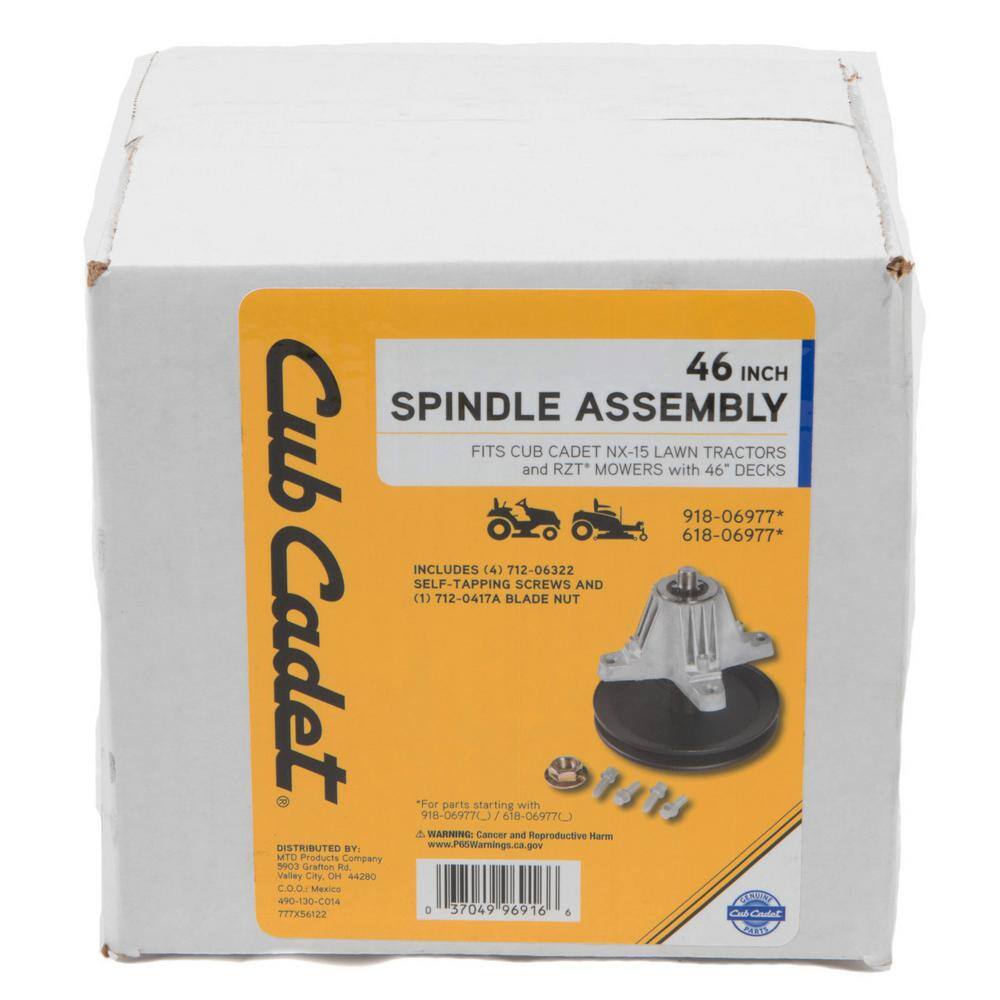 Cub Cadet Original Equipment Spindle Assembly for Select 46 in. Lawn Tractors and Zero Turn Mowers OE# 918-06977618-06977 490-130-C014