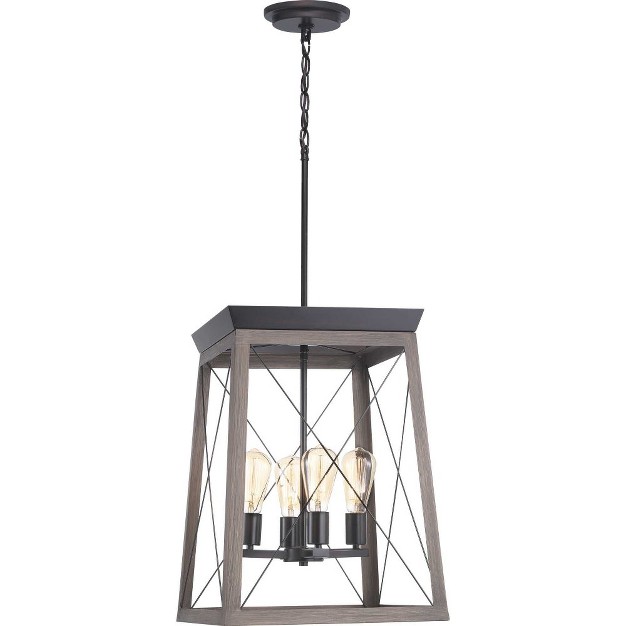 Progress Lighting Briarwood 4 light Foyer Pendant Antique Bronze Finish Vintage style Bulbs Steel Material