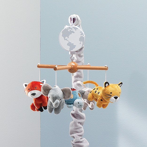 Lambs amp Ivy Wild Life Musical Baby Nursery Crib Mobile Protect The Animals