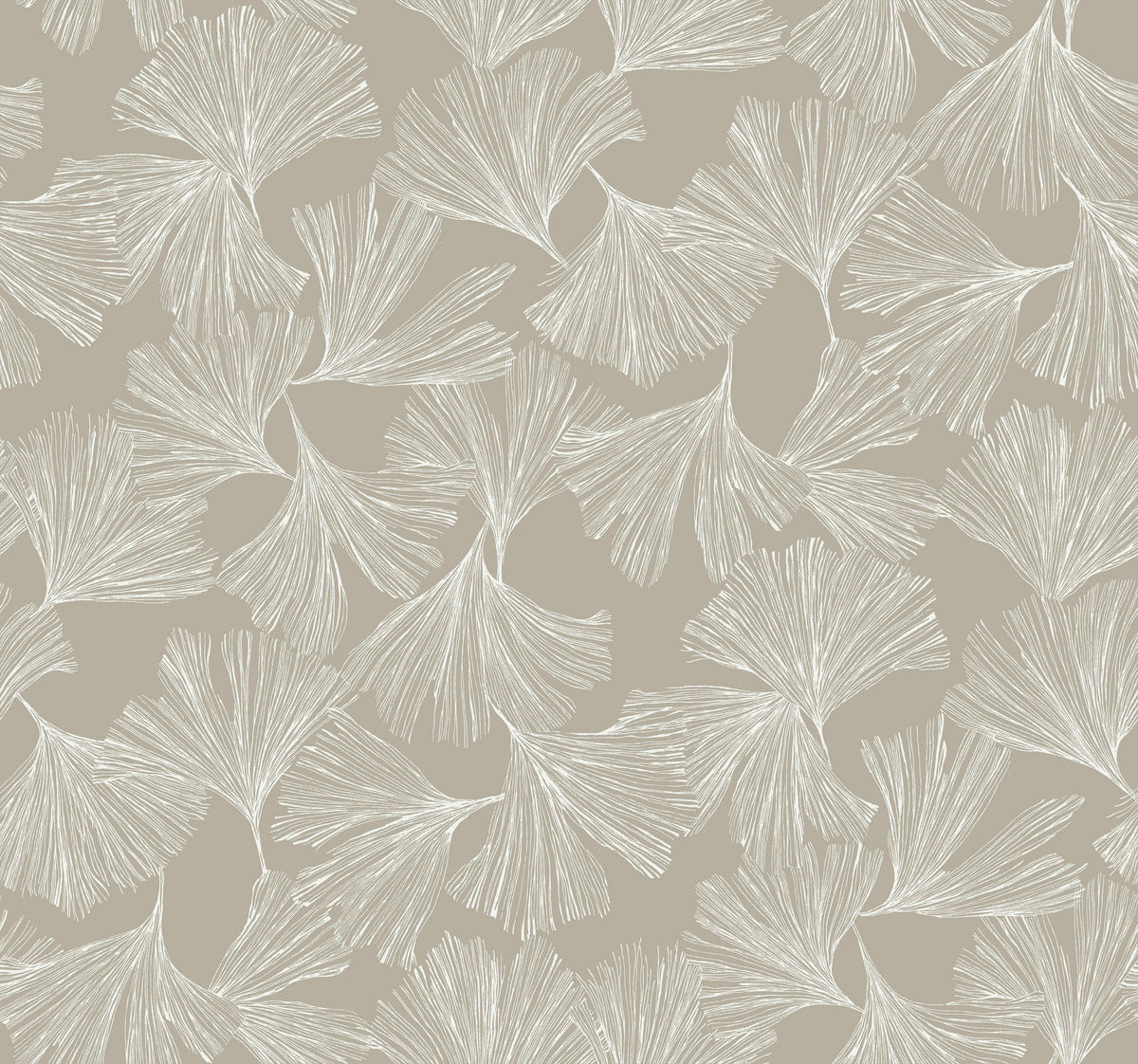 Ginkgo Toss Wallpaper in Silver