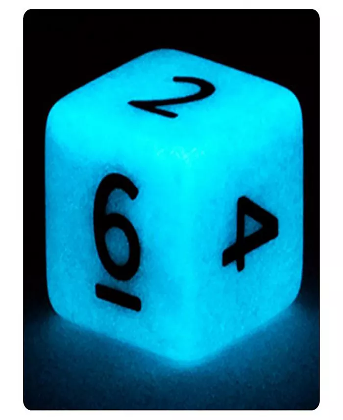 Gatekeeper Games Mighty Tiny Dice Sea Sparkle 7 Piece Rpg Dice Set  Glow in The Dark  12mm Resin Dice  Roleplaying  Radiant Style Dice infused With Surface Glitters